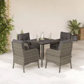 Set comedor de jardín 5 piezas con cojines ratán sintético gris von , Gartensets - Ref: Foro24-3211949, Preis: 539,71 €, Raba...