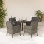 Set comedor de jardín 5 piezas con cojines ratán sintético gris von , Gartensets - Ref: Foro24-3211949, Preis: 539,73 €, Raba...