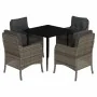 Set comedor de jardín 5 piezas con cojines ratán sintético gris von , Gartensets - Ref: Foro24-3211949, Preis: 539,73 €, Raba...