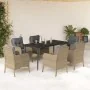 Set comedor de jardín 7 pzas con cojines ratán sintético beige de , Conjuntos de jardín - Ref: Foro24-3211980, Precio: 759,76...