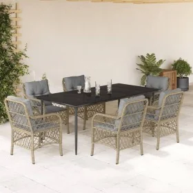 Set comedor de jardín 7 pzas con cojines ratán sintético beige von , Gartensets - Ref: Foro24-3212157, Preis: 804,83 €, Rabat...