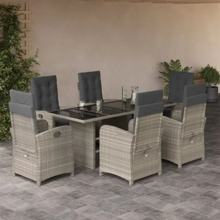 Set comedor jardín 7 pzas y cojines ratán sintético gris claro by , Garden sets - Ref: Foro24-3212266, Price: 952,23 €, Disco...