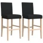 Taburetes altos 2 uds madera maciza de caucho y tela | Foro24.es | Tu tienda online para hogar, jardín y más Foro24.es