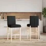 Taburetes altos 2 uds madera maciza de caucho y tela | Foro24.es | Tu tienda online para hogar, jardín y más Foro24.es