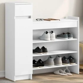 Mueble zapatero madera de ingeniería blanco 100,5x28x100 cm by , Shoe racks and shoe organizers - Ref: Foro24-840422, Price: ...