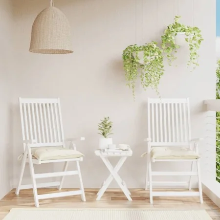 Cojines de silla de jardín 2 uds tela Oxford crema 40x40x7 cm by , Cushions for chairs and sofas - Ref: Foro24-361456, Price:...