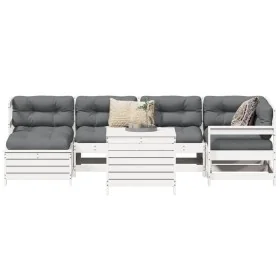 Juego de sofás de jardín 7 pzas madera maciza de pino blanco by , Garden sets - Ref: Foro24-3250973, Price: 512,96 €, Discoun...