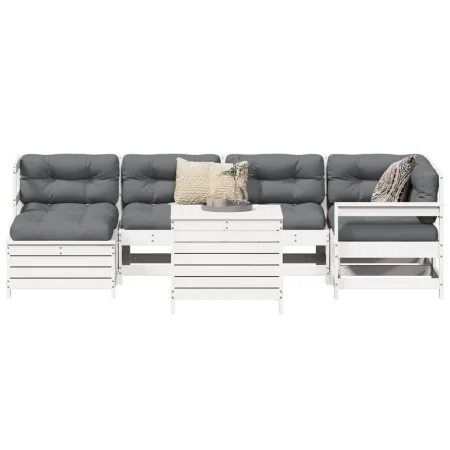 Juego de sofás de jardín 7 pzas madera maciza de pino blanco von , Gartensets - Ref: Foro24-3250973, Preis: 512,96 €, Rabatt: %