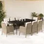 Set comedor de jardín 9 pzas con cojines ratán sintético beige by , Garden sets - Ref: Foro24-3211968, Price: 1,00 €, Discoun...