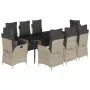 Set comedor de jardín 9 pzas cojines ratán sintético gris claro von , Gartensets - Ref: Foro24-3213468, Preis: 1,00 €, Rabatt: %