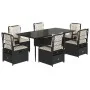 Set de comedor de jardín 7 pzas y cojines ratán sintético negro | Foro24.es | Tu tienda online para hogar, jardín y más Foro24.es