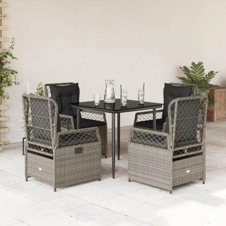 Set comedor de jardín 5 pzas cojines ratán sintético gris claro | Foro24.es | Tu tienda online para hogar, jardín y más Foro24.es