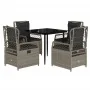 Set comedor de jardín 5 pzas cojines ratán sintético gris claro | Foro24.es | Tu tienda online para hogar, jardín y más Foro24.es