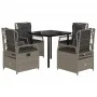 Set comedor de jardín 5 pzas cojines ratán sintético gris claro | Foro24.es | Tu tienda online para hogar, jardín y más Foro24.es