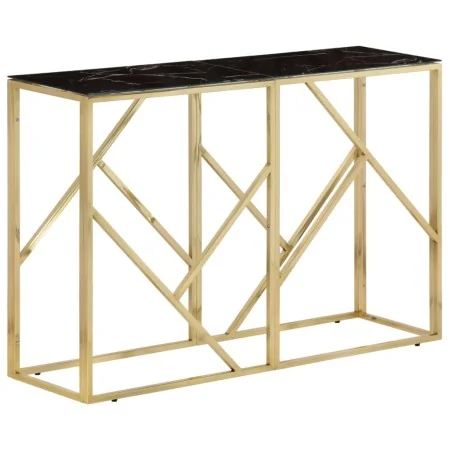 Mesa consola acero inoxidable dorado y vidrio templado by , Side tables - Ref: Foro24-349996, Price: 194,37 €, Discount: %