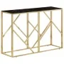 Mesa consola acero inoxidable dorado y vidrio templado by , Side tables - Ref: Foro24-349996, Price: 194,37 €, Discount: %