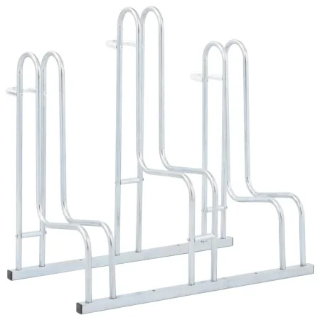 Soporte para 3 bicicletas suelo independiente acero galvanizado by , Bases and supports for storing bicycles - Ref: Foro24-40...
