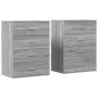 Aparadores 2 uds madera de ingeniería gris Sonoma 60x39x80 cm by , Sideboards - Ref: Foro24-3276628, Price: 182,67 €, Discoun...