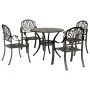 Juego de comedor de jardín 5 piezas aluminio fundido bronce de , Conjuntos de jardín - Ref: Foro24-3216326, Precio: 871,60 €,...