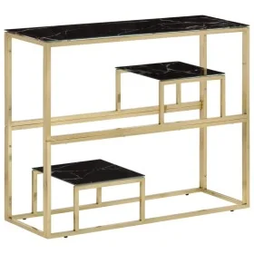 Mesa consola acero inoxidable dorado y vidrio