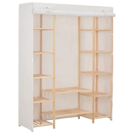 Armario de tela blanco 135x40x170 cm by , Wardrobes - Ref: Foro24-248196, Price: 166,08 €, Discount: %