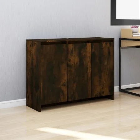Aparador de madera de ingeniería roble ahumado 102x33x75 cm by , Sideboards - Ref: Foro24-813014, Price: 73,19 €, Discount: %