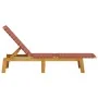 Tumbona de madera maciza de acacia y tela roja by , Loungers - Ref: Foro24-366508, Price: 123,59 €, Discount: %