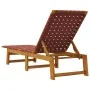 Tumbona de madera maciza de acacia y tela roja by , Loungers - Ref: Foro24-366508, Price: 123,59 €, Discount: %