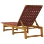 Tumbonas 2 unidades madera maciza de acacia y tela roja de , Tumbonas - Ref: Foro24-3214211, Precio: 229,96 €, Descuento: %