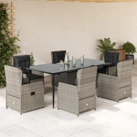 Set comedor jardín 7 pzas y cojines ratán sintético gris claro by , Garden sets - Ref: Foro24-3262901, Price: 918,73 €, Disco...