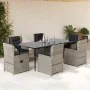 Set comedor jardín 7 pzas y cojines ratán sintético gris claro by , Garden sets - Ref: Foro24-3262901, Price: 918,73 €, Disco...