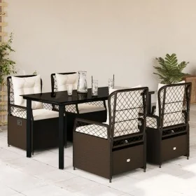 Set comedor de jardín 5 piezas y cojines ratán sintético marrón by , Garden sets - Ref: Foro24-3262981, Price: 515,30 €, Disc...