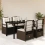Set comedor de jardín 5 piezas y cojines ratán sintético marrón by , Garden sets - Ref: Foro24-3262981, Price: 515,30 €, Disc...