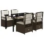 Set comedor de jardín 5 piezas y cojines ratán sintético marrón by , Garden sets - Ref: Foro24-3262981, Price: 515,30 €, Disc...