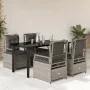 Set comedor de jardín 5 pzas cojines ratán sintético gris claro | Foro24.es | Tu tienda online para hogar, jardín y más Foro24.es