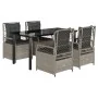Set comedor de jardín 5 pzas cojines ratán sintético gris claro | Foro24.es | Tu tienda online para hogar, jardín y más Foro24.es