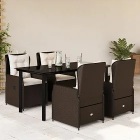 Set comedor de jardín 5 piezas y cojines ratán sintético marrón by , Garden sets - Ref: Foro24-3262850, Price: 584,41 €, Disc...