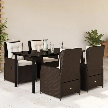 Set comedor de jardín 5 piezas y cojines ratán sintético marrón by , Garden sets - Ref: Foro24-3262850, Price: 584,39 €, Disc...