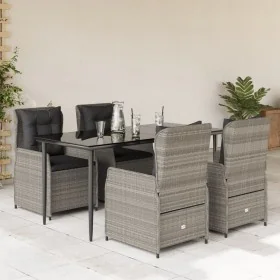 Set comedor de jardín 5 pzas cojines ratán sintético gris claro von , Gartensets - Ref: Foro24-3262899, Preis: 543,21 €, Raba...
