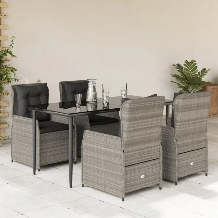 Set comedor de jardín 5 pzas cojines ratán sintético gris claro by , Garden sets - Ref: Foro24-3262899, Price: 560,29 €, Disc...