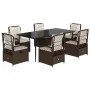 Set comedor de jardín 7 pzas con cojines ratán sintético marrón by , Garden sets - Ref: Foro24-3262976, Price: 807,51 €, Disc...