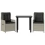 Set comedor de jardín 3 pzas cojines ratán sintético gris claro by , Garden sets - Ref: Foro24-3262903, Price: 295,19 €, Disc...