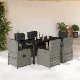 Set comedor jardín 7 pzas y cojines ratán sintético gris by , Garden sets - Ref: Foro24-3262865, Price: 908,61 €, Discount: %