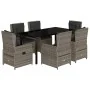 Set comedor jardín 7 pzas y cojines ratán sintético gris von , Gartensets - Ref: Foro24-3262865, Preis: 913,45 €, Rabatt: %