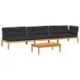 Set de sofás de palets de jardín y cojines 4 pzas madera acacia von , Outdoor-Sofas - Ref: Foro24-3209454, Preis: 635,09 €, R...