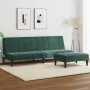 Sofá cama de 2 plazas con taburete terciopelo verde oscuro | Foro24.es | Tu tienda online para hogar, jardín y más Foro24.es