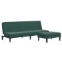 Sofá cama de 2 plazas con taburete terciopelo verde oscuro | Foro24.es | Tu tienda online para hogar, jardín y más Foro24.es