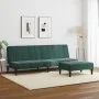 Sofá cama de 2 plazas con taburete terciopelo verde oscuro | Foro24.es | Tu tienda online para hogar, jardín y más Foro24.es