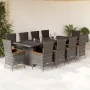 Set de comedor de jardín 11 pzas y cojines ratán sintético gris by , Garden sets - Ref: Foro24-3277556, Price: 1,00 €, Discou...