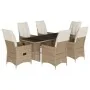 Set comedor de jardín 7 pzas con cojines ratán sintético beige by , Garden sets - Ref: Foro24-3276808, Price: 897,61 €, Disco...